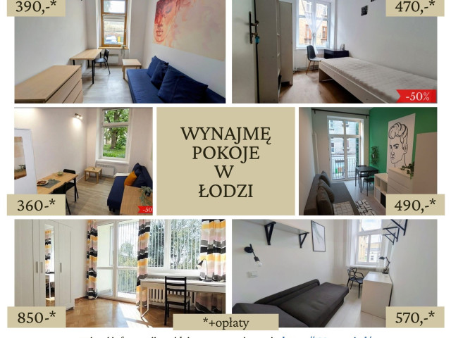 PROMOCJA! Pokoje do wynajęcia w Łodzi